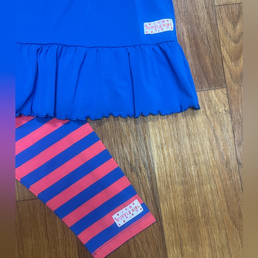 Ruffle Girl 2 Pc Knit Capri Set Girls Sz 14 - Picture 4 of 9